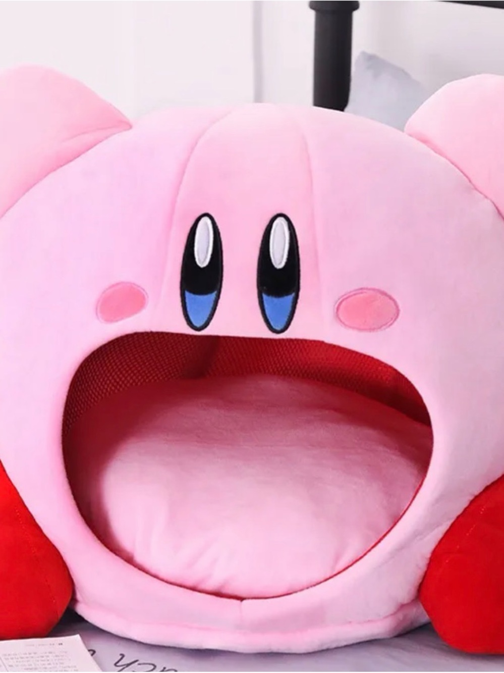 Kirby Plush Pet Cave Bed - Pink with Red Accents